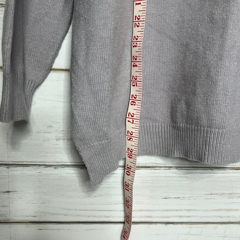 Pink Lily Gray Heart Sweater Oversized Cozy Knit Pullover Size Medium - Picture 8 of 11
